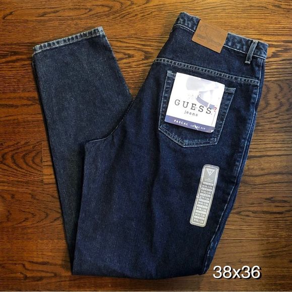 Guess Other - GUESS Mens Regular Fit Tapered Leg Denim Jeans 38x36 Slimming Detailing NWT